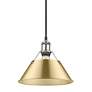3_Orwell 10"W Pewter w/ Brushed Champagne Bronze Mini Pendant more views