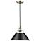 Orwell 14" Wide Aged Brass Pendant Light with Black Shade