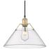 Orwell 14" Wide Brushed Champagne Bronze 1-Light Pendant With Clear Gl
