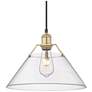 Orwell 14" Wide Brushed Champagne Bronze 1-Light Pendant With Clear Gl