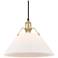 Orwell 14" Wide Brushed Champagne Bronze 1-Light Pendant With Opal Gla