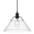 Orwell 14" Wide Matte Black 1-Light Pendant With Clear Glass