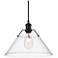 Orwell 14" Wide Matte Black 1-Light Pendant With Clear Glass
