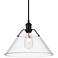 Orwell 14" Wide Matte Black Cone Pendant Light