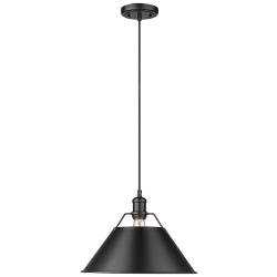 Orwell 14" Wide Matte Black Metal Pendant Light