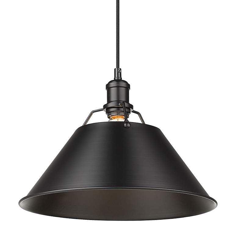 Image 2 Orwell 14" Wide Matte Black Metal Pendant Light more views