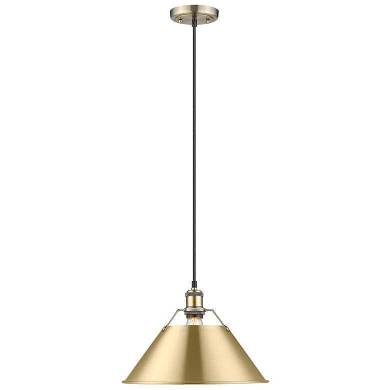 Image 1 Orwell 14" Wide Pendant in Aged Brass with Brushed Champagne Bronze