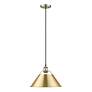 Thumbnail2 of Orwell 14" Wide Pendant in Aged Brass with Brushed Champagne Bronze more views