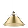 Thumbnail3 of Orwell 14" Wide Pendant in Aged Brass with Brushed Champagne Bronze more views