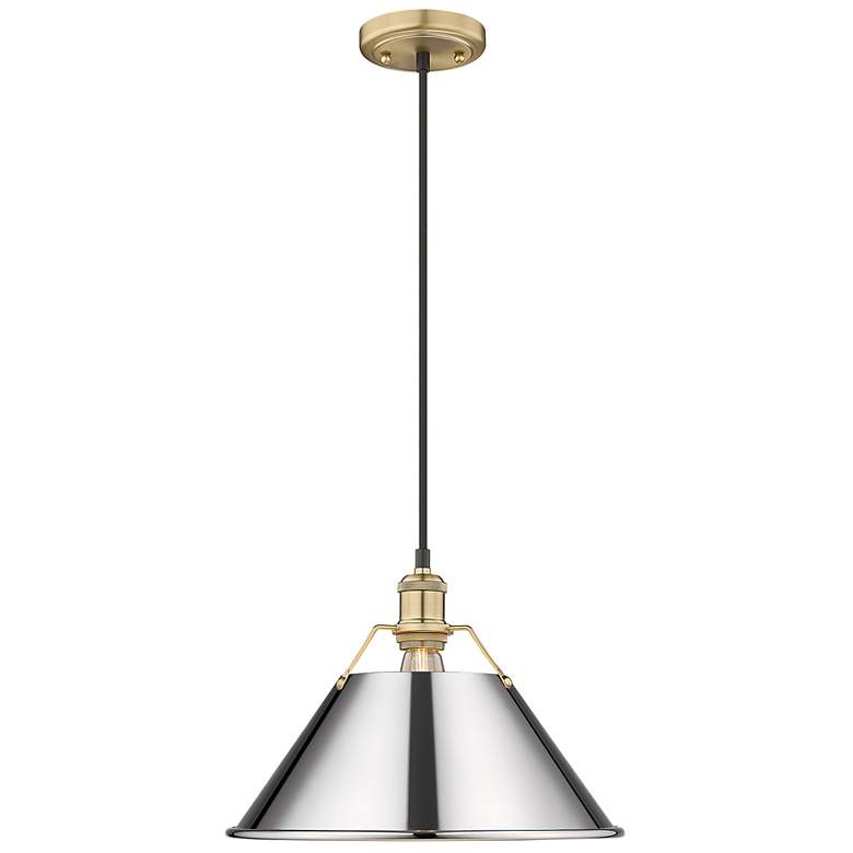 Image 1 Orwell 14" Wide Pendant in Brushed Champagne Bronze with Chrome