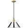 Orwell 14" Wide Pendant in Brushed Champagne Bronze with Chrome
