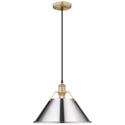 Orwell 14" Wide Pendant in Brushed Champagne Bronze with Chrome