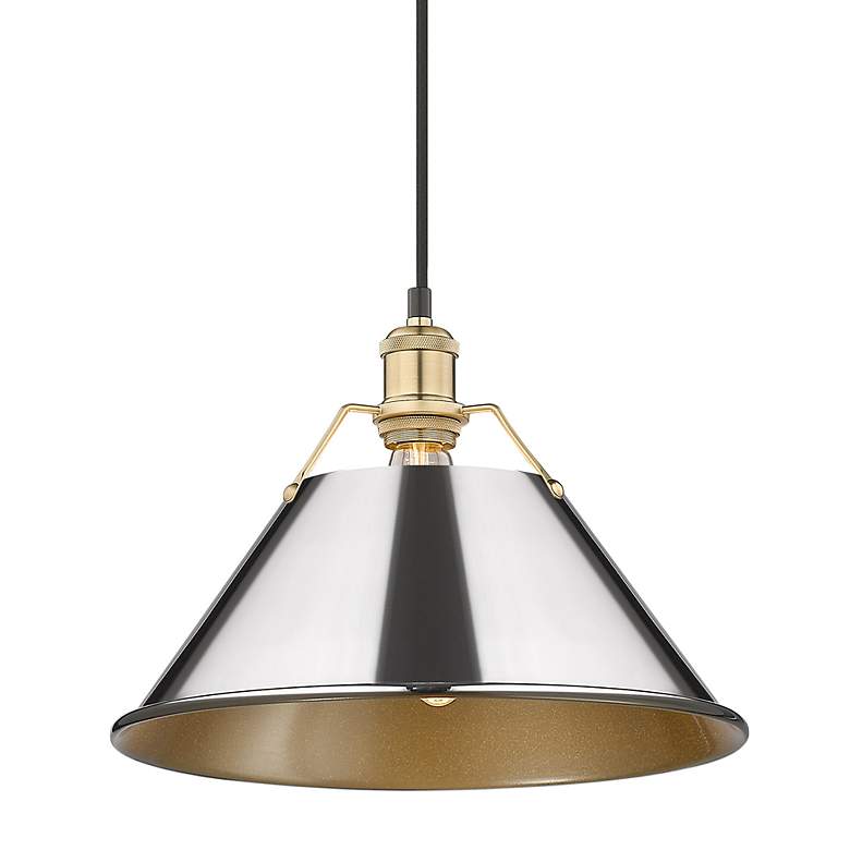Image 3 Orwell 14" Wide Pendant in Brushed Champagne Bronze with Chrome more views