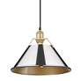 3_Orwell 14" Wide Pendant in Brushed Champagne Bronze with Chrome more views