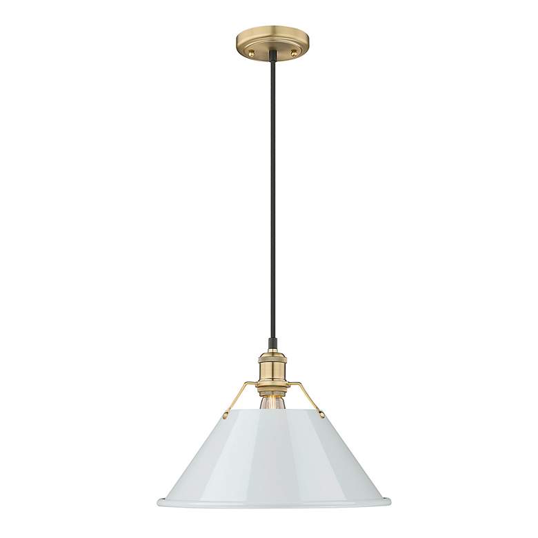 Image 2 Orwell 14" Wide Pendant in Brushed Champagne Bronze with Dusky Blue more views