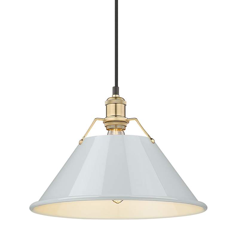 Image 3 Orwell 14" Wide Pendant in Brushed Champagne Bronze with Dusky Blue more views