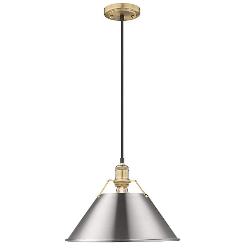 Image 1 Orwell 14" Wide Pendant in Brushed Champagne Bronze with Pewter