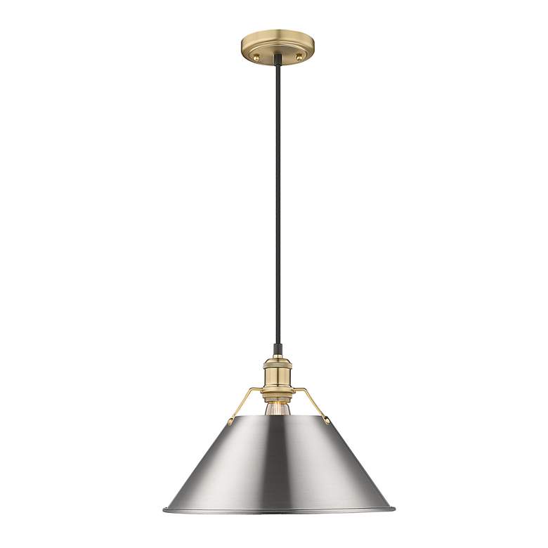 Image 2 Orwell 14" Wide Pendant in Brushed Champagne Bronze with Pewter more views