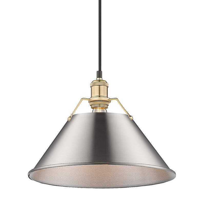 Image 3 Orwell 14" Wide Pendant in Brushed Champagne Bronze with Pewter more views