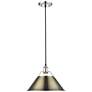 1_Orwell 14" Wide Pendant in Chrome with Aged Brass