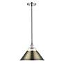 2_Orwell 14" Wide Pendant in Chrome with Aged Brass more views