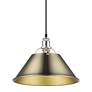 3_Orwell 14" Wide Pendant in Chrome with Aged Brass more views