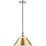 1_Orwell 14" Wide Pendant in Chrome with Brushed Champagne Bronze