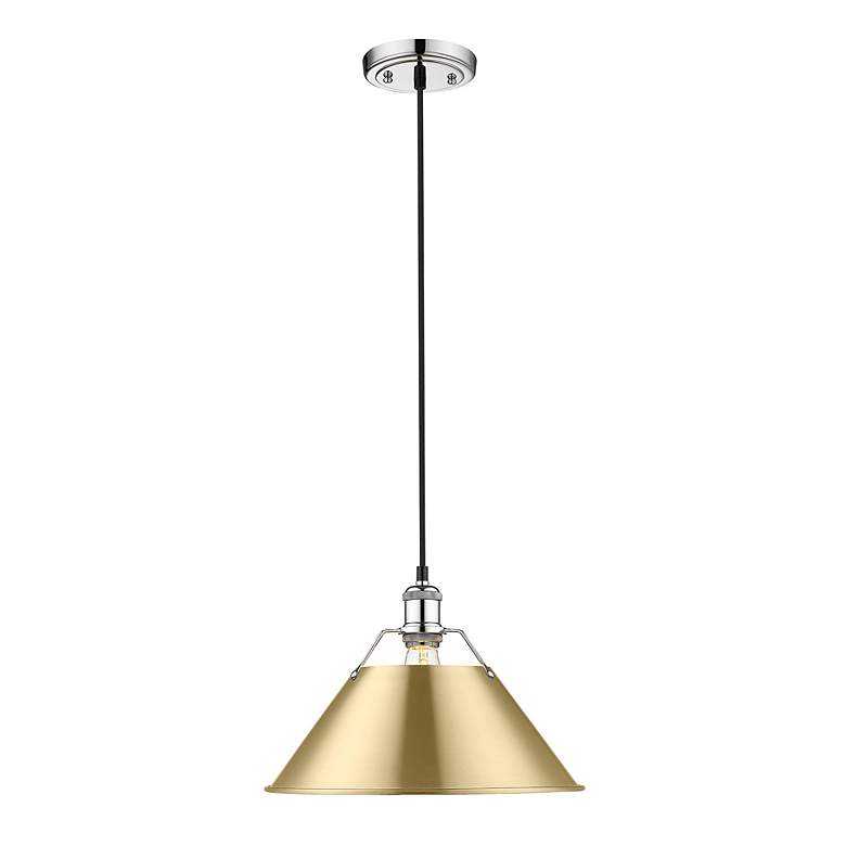 Image 2 Orwell 14" Wide Pendant in Chrome with Brushed Champagne Bronze more views