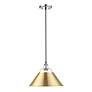 2_Orwell 14" Wide Pendant in Chrome with Brushed Champagne Bronze more views
