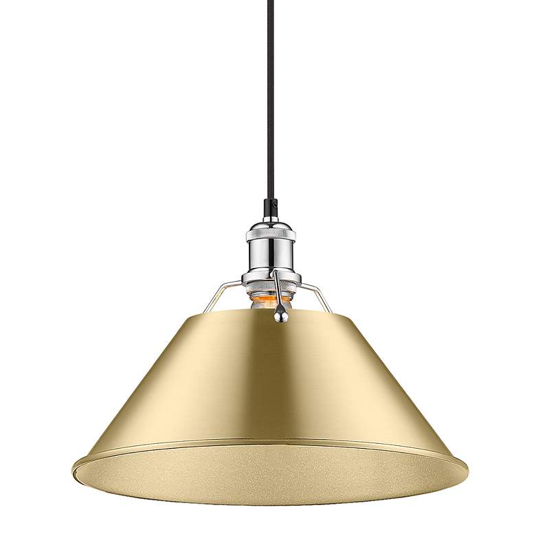 Image 3 Orwell 14" Wide Pendant in Chrome with Brushed Champagne Bronze more views