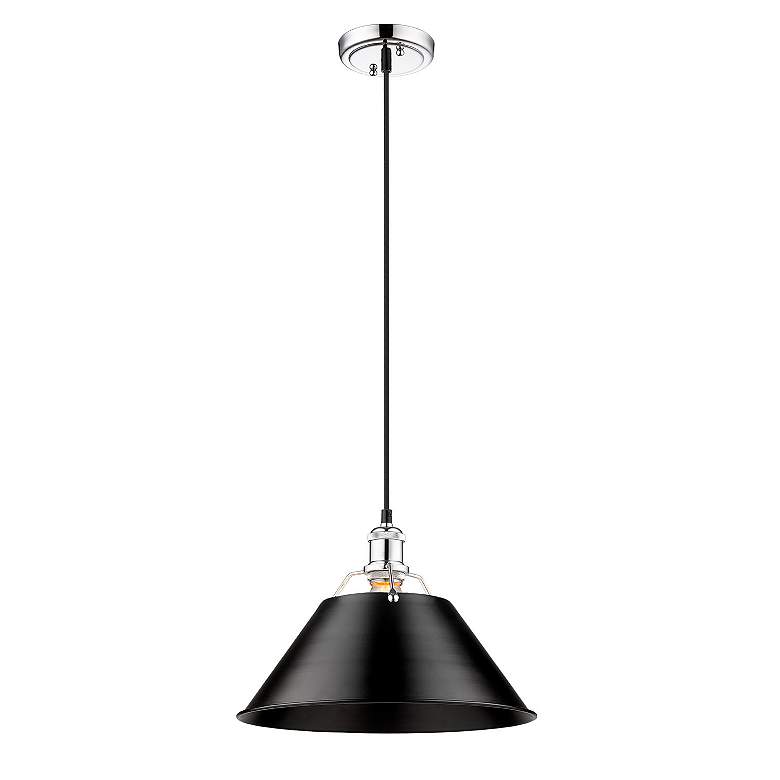Image 2 Orwell 14" Wide Pendant in Chrome with Matte Black more views