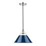 1_Orwell 14" Wide Pendant in Chrome with Matte Navy