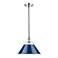 Orwell 14" Wide Pendant in Chrome with Matte Navy