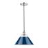 Orwell 14" Wide Pendant in Chrome with Matte Navy