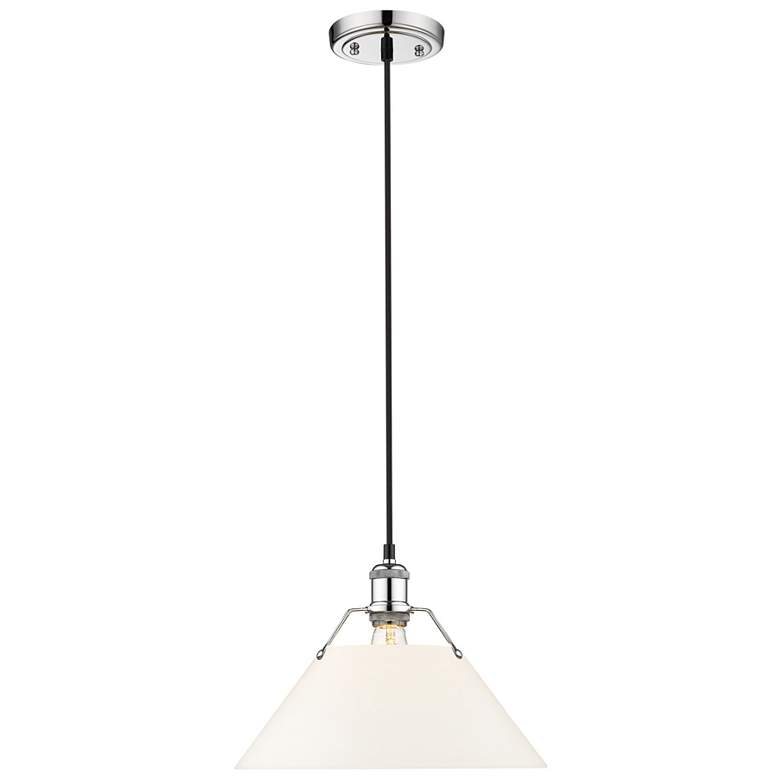 Image 1 Orwell 14" Wide Pendant in Chrome with Opal Glass