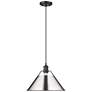 1_Orwell 14" Wide Pendant in Matte Black with Chrome