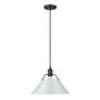 2_Orwell 14" Wide Pendant in Matte Black with Dusky Blue more views