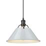 3_Orwell 14" Wide Pendant in Matte Black with Dusky Blue more views