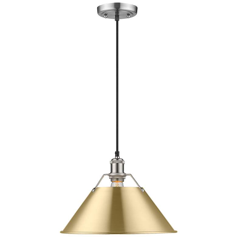 Image 1 Orwell 14" Wide Pendant in Pewter with Brushed Champagne Bronze