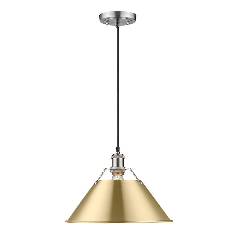 Image 2 Orwell 14" Wide Pendant in Pewter with Brushed Champagne Bronze more views