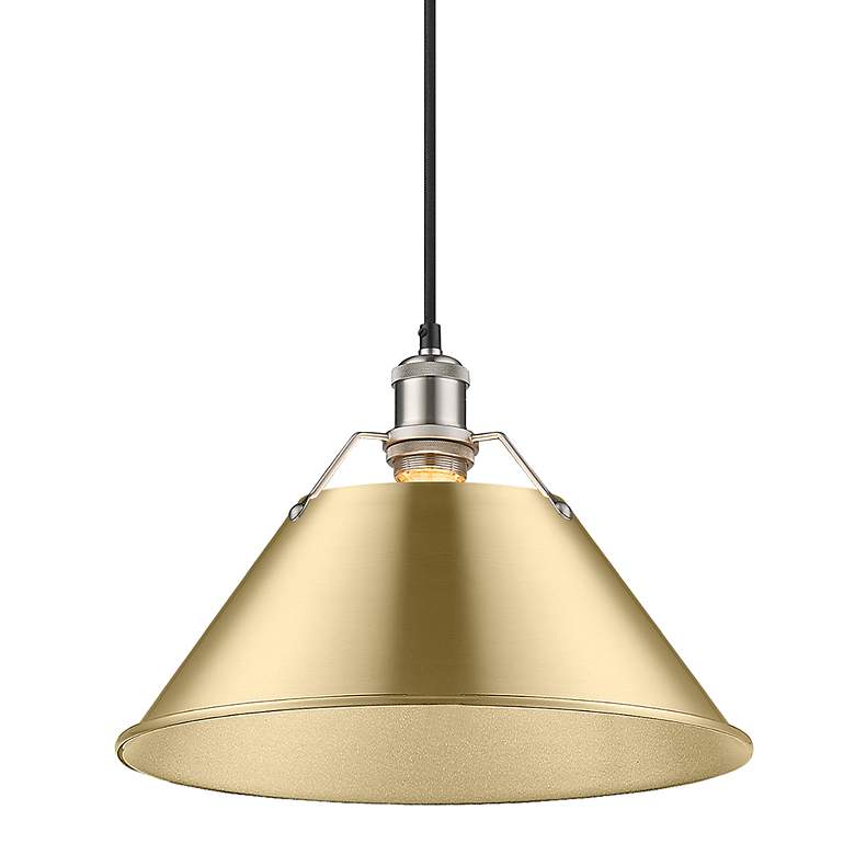 Image 3 Orwell 14" Wide Pendant in Pewter with Brushed Champagne Bronze more views