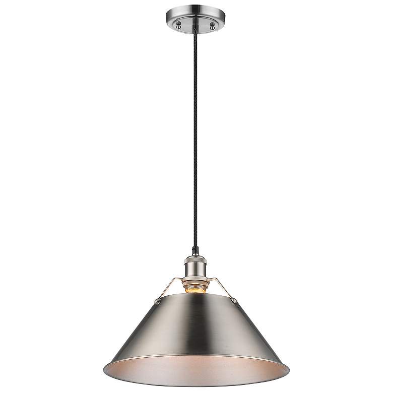 Image 2 Orwell 14" Wide Pewter 1-Light Pendant With Pewter Shade more views