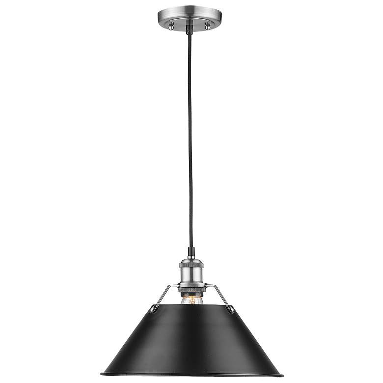 Image 1 Orwell 14" Wide Pewter and Matte Black Pendant Light