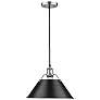 1_Orwell 14" Wide Pewter and Matte Black Pendant Light