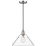 1_Orwell 14" Wide Pewter Pendant Light with Clear Glass
