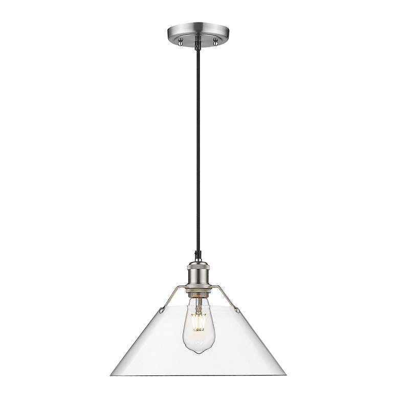 Image 2 Orwell 14" Wide Pewter Pendant Light with Clear Glass more views