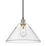 3_Orwell 14" Wide Pewter Pendant Light with Clear Glass more views