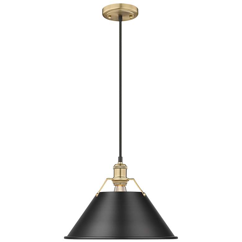 Image 1 Orwell 14"W Brushed Champagne Bronze and Black Pendant Light