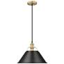 1_Orwell 14"W Brushed Champagne Bronze and Black Pendant Light