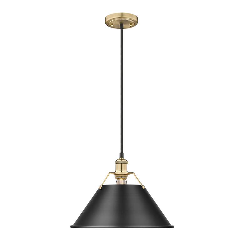 Image 2 Orwell 14"W Brushed Champagne Bronze and Black Pendant Light more views